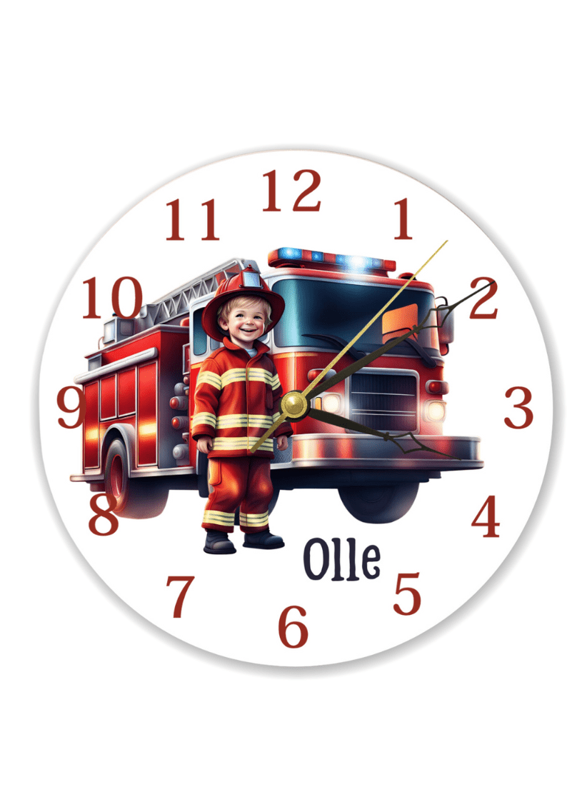 Miljövänlig Brandman Väggklocka 30cm - Pedagogisk Design