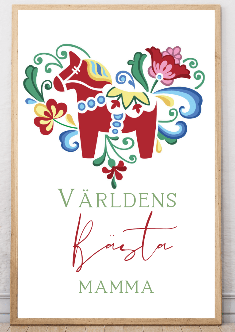 Personlig Mors Dag - affisch - Dalahäst