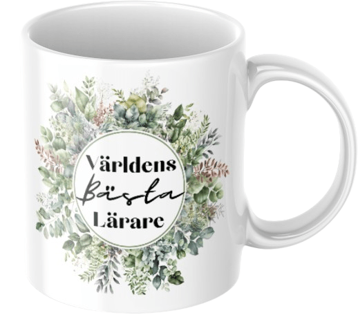 Personlig Lärarmugg - Frökenpresent - Blomma