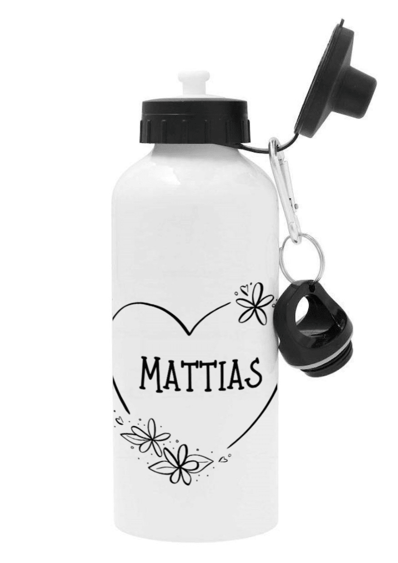 Hjärta - Personlig vattenflaska med namn