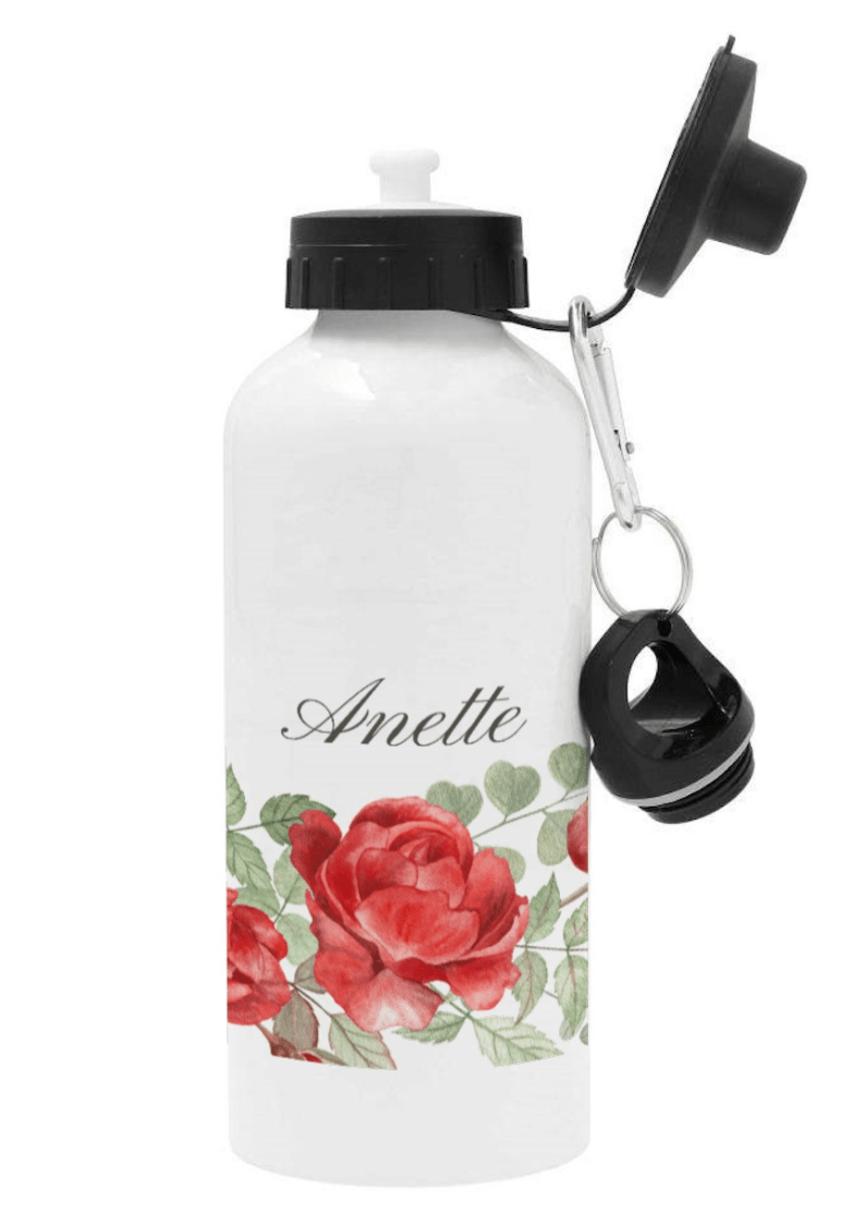 Personlig vattenflaska med namn - Rosenträdgård
