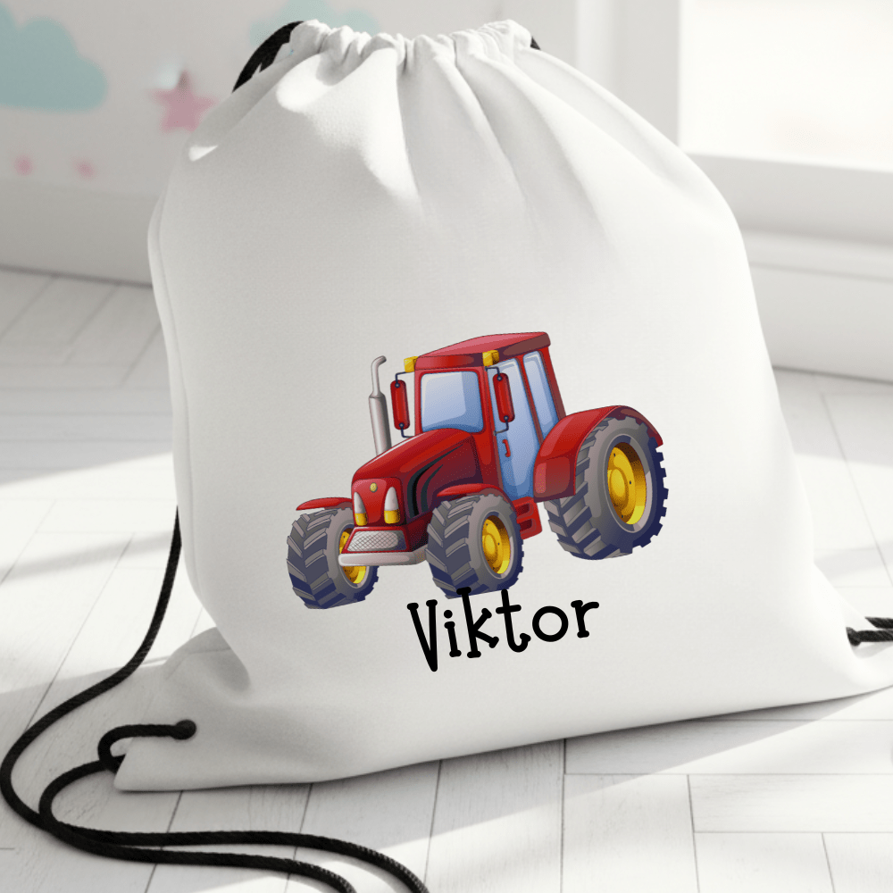 GymnastikpåsarPersonlig Gympapåse med Traktor - Gymnastikpåse för Barn