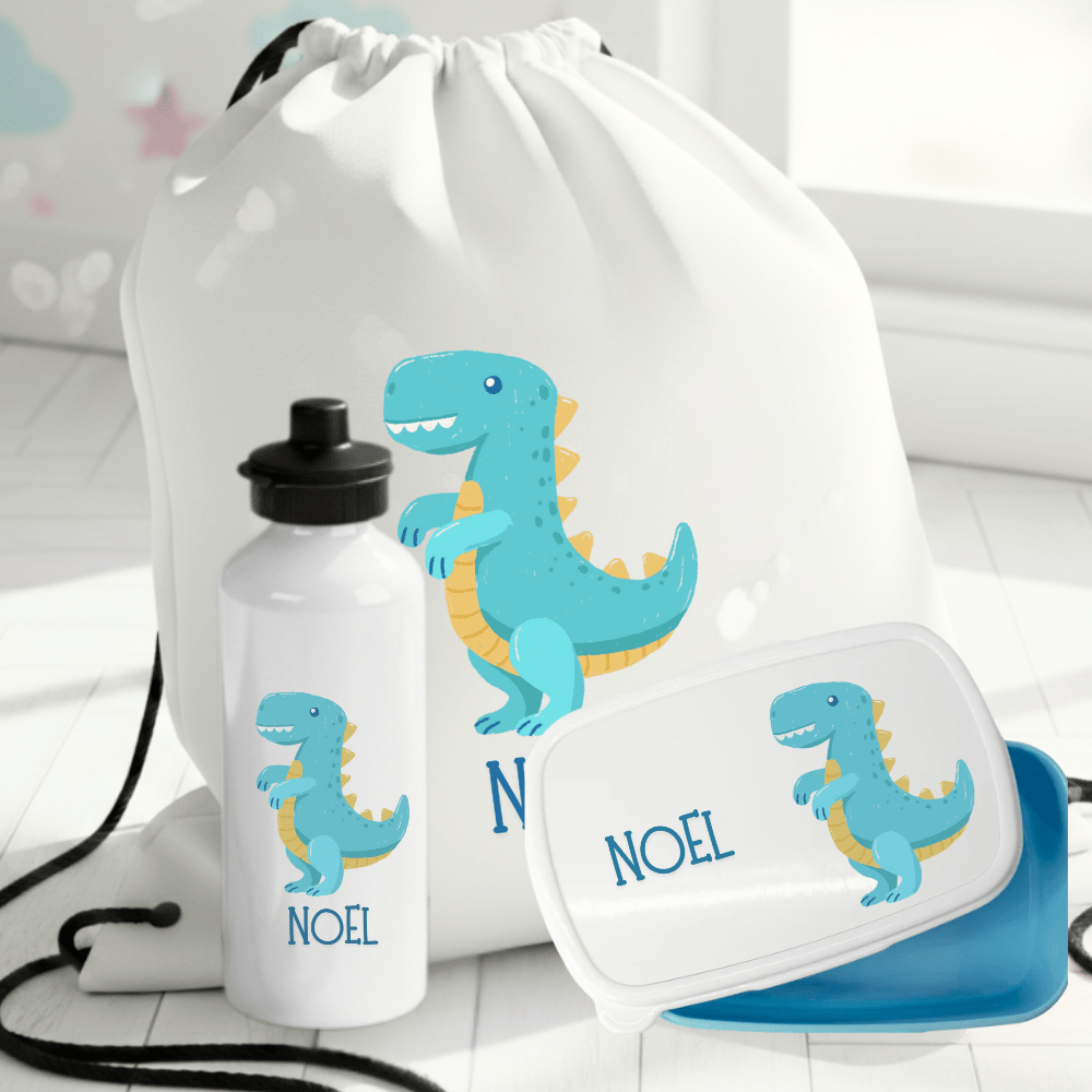 Personlig presentset med dinomönster för barn
