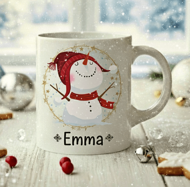 Personlig Julmugg - Snögubbe