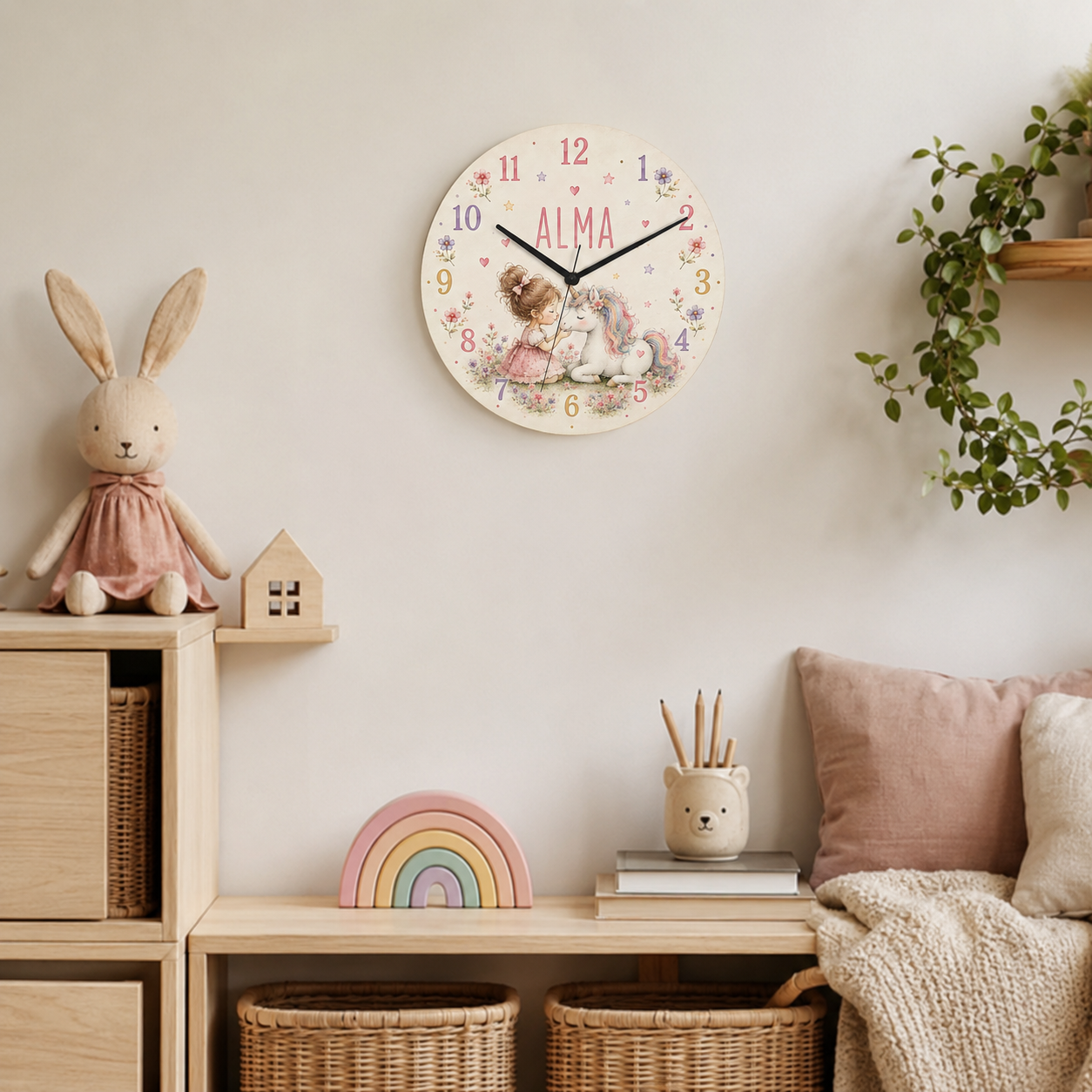 Kinderwanduhr - Einhorn