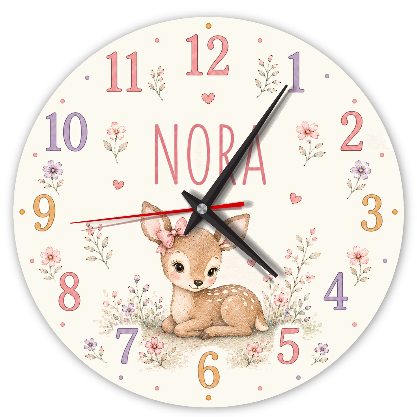 Geräuschlose Wanduhr fürs Kinderzimmer – Niedliches Pferd
