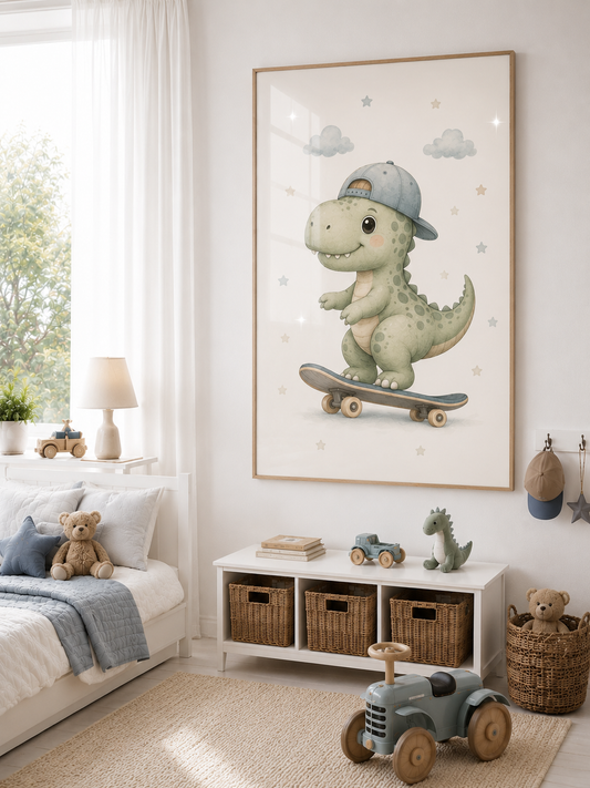 Personalisierte Dinosaurier-Poster mit Namen? 3er-Set Poster für Kinderzimmer