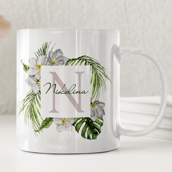 Tropiska blommor - Personlig mugg