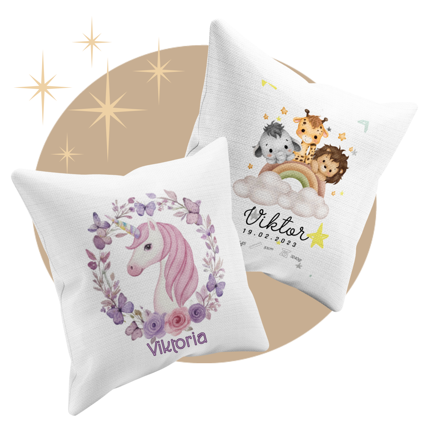 Personliga kuddfodral för barn med namn - DalaStil