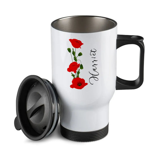 Vallmo blomma - Personlig resemugg - Termos