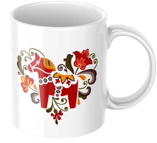 Dalahäst/ Vackert höst - Personlig kaffemugg