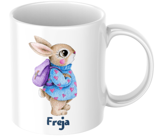 Kanin - Personlig mugg för barn - Barnmugg