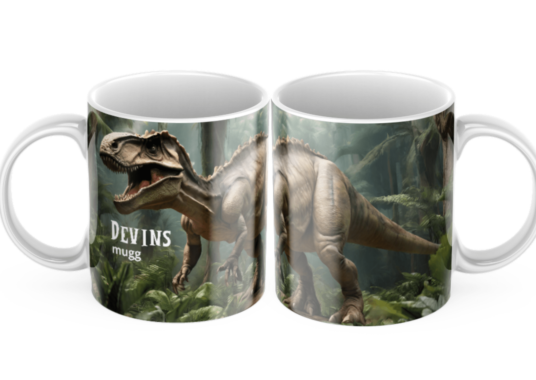 Dinosaurie - Sagovärld personlig barnmugg