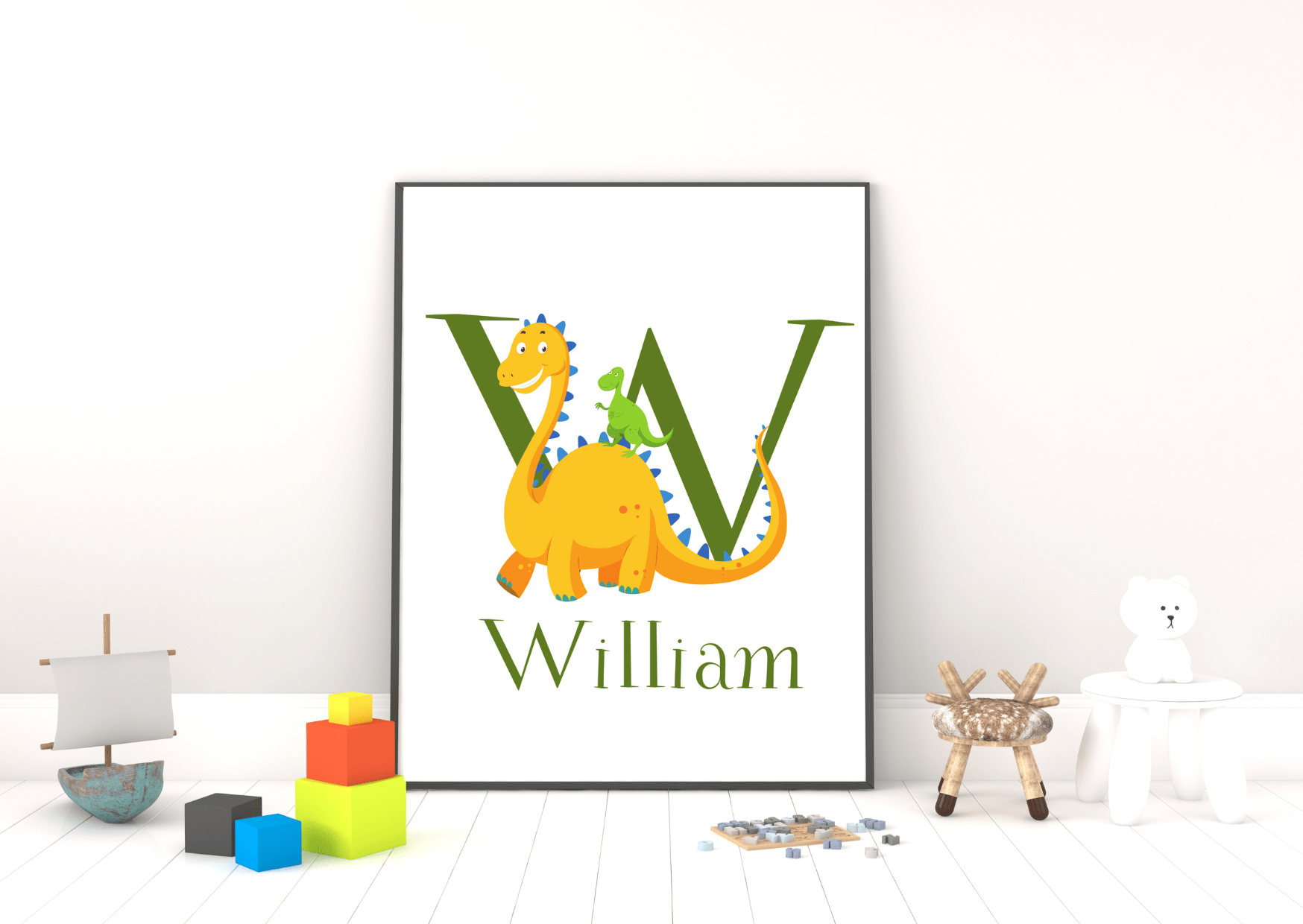 Personliga barntavlor - Posters till barnrummet - Cool Dinosaurie - T - Rex