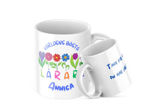 Presentmugg för lärare - fröken - Blommig