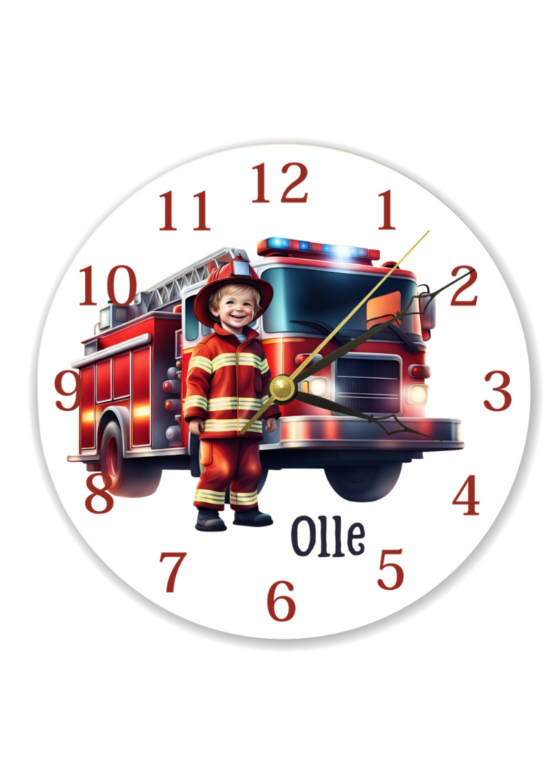 Miljövänlig Brandman Väggklocka 30cm - Pedagogisk Design - DalaStil