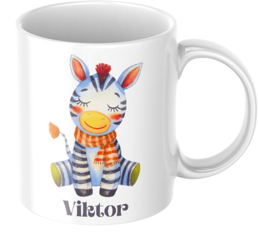 Zebra - Personlig mugg för barn - Barnmugg