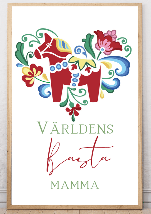 Personlig Mors Dag - affisch - Dalahäst