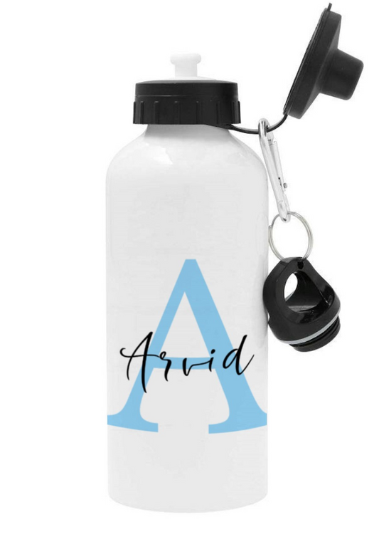 Personlig vattenflaska med namn - Namn med initial - DalaStil
