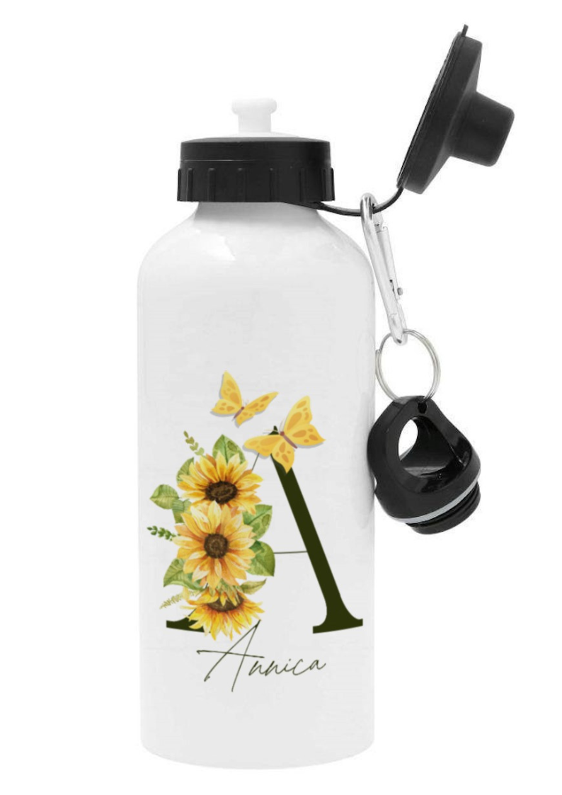 Personlig vattenflaska med namn- Solros - DalaStil