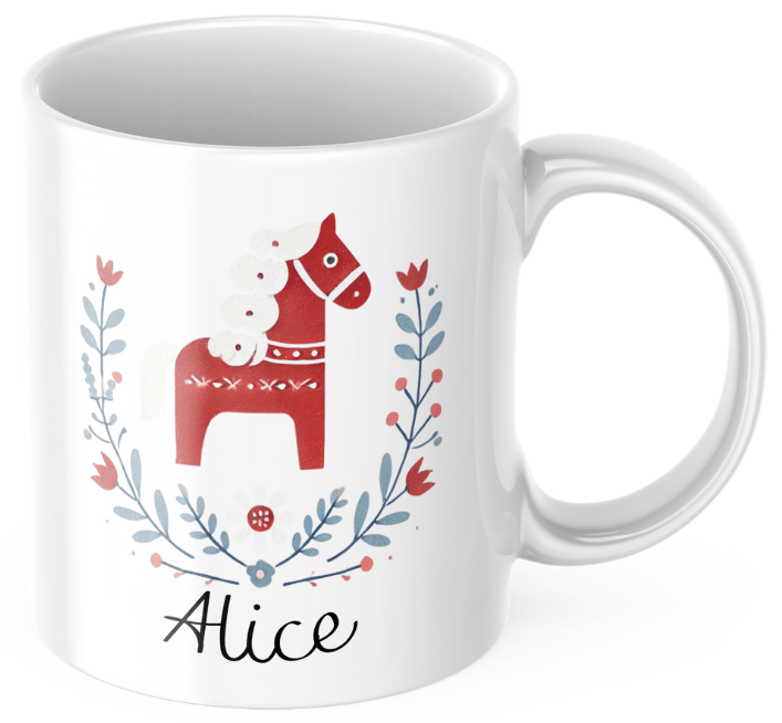 Personlig kaffemugg - Dalahäst