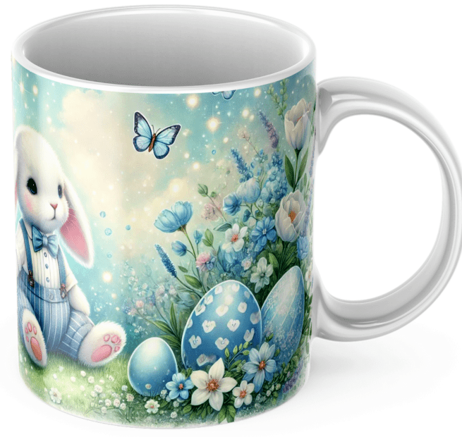 Påskmugg - Glad påsk kaffekopp - Blå