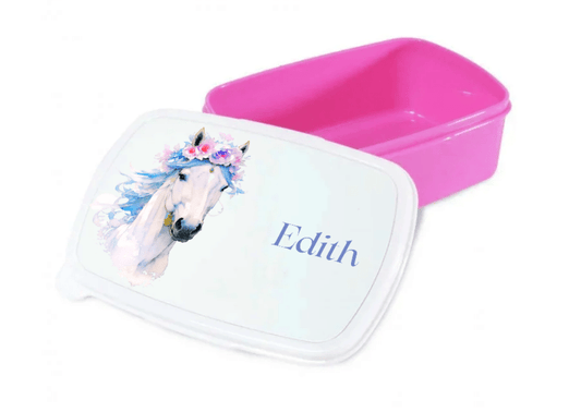 Personlig lunchlåda för barn - matlåda - lunchbox - Vit Häst