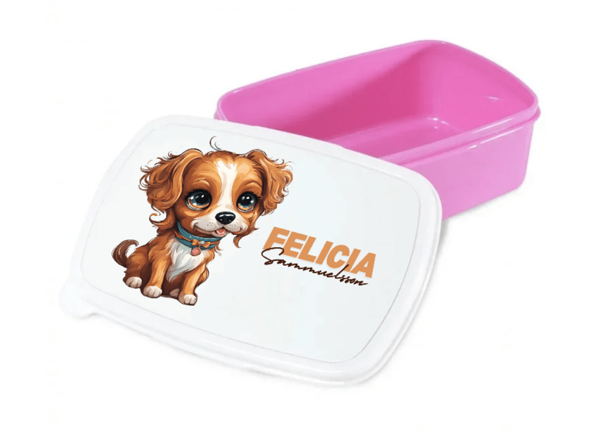 Personlig lunchlåda för barn - matlåda - lunchbox - Söt hund