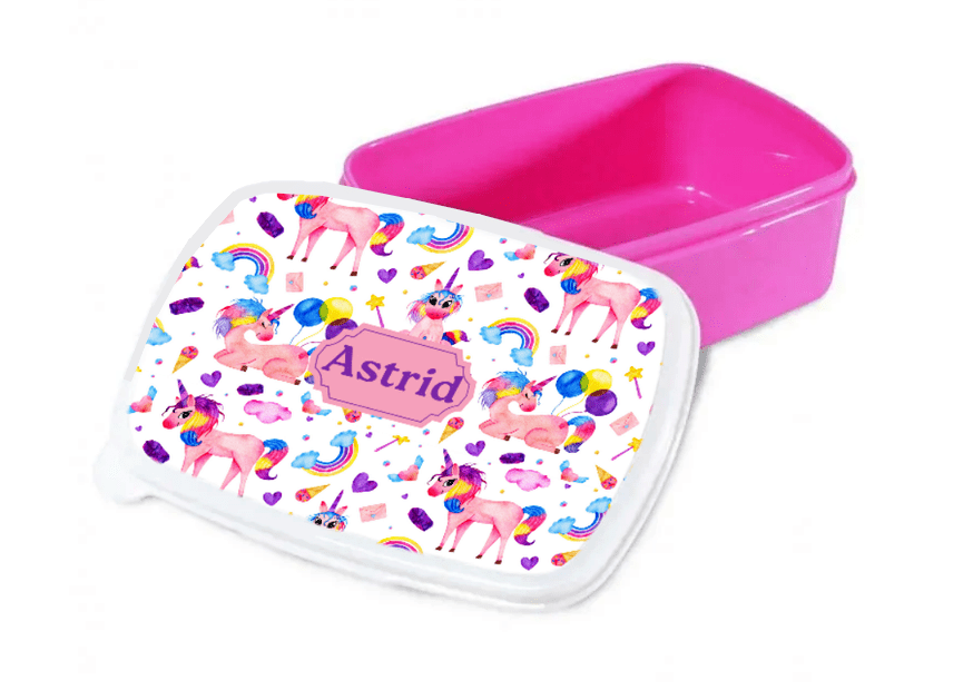 Personlig lunchlåda för barn - matlåda - lunchbox - Enhörningar
