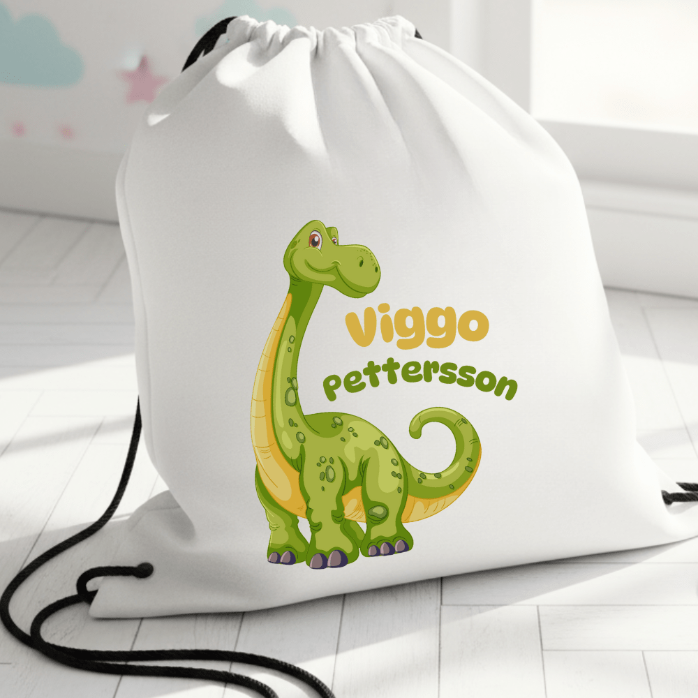 GymnastikpåsarPersonlig Gympapåse med Dinosaurie - Gymnastikpåse för Barn
