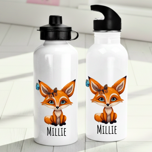 Personlig vattenflaska för barn med rävmotiv - En unik flaska med eget namn - DalaStil