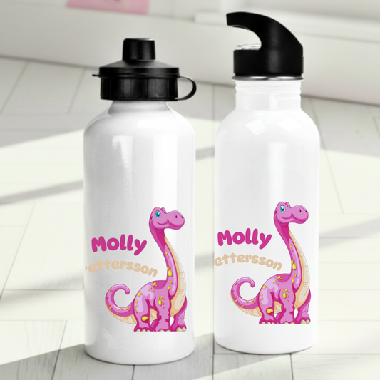 Personlig vattenflaska för barn med dinosauriemotiv - Vattenflaska med ditt eget namn - DalaStil
