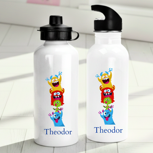 Personlig vattenflaska för barn med monstermotiv - Vattenflaska med eget namn - DalaStil