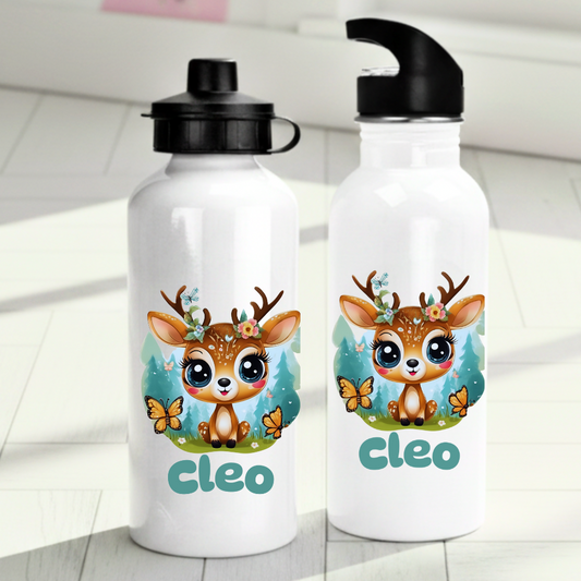 Personlig vattenflaska för barn med rådjurmotiv - Vattenflaska med eget namn - DalaStil