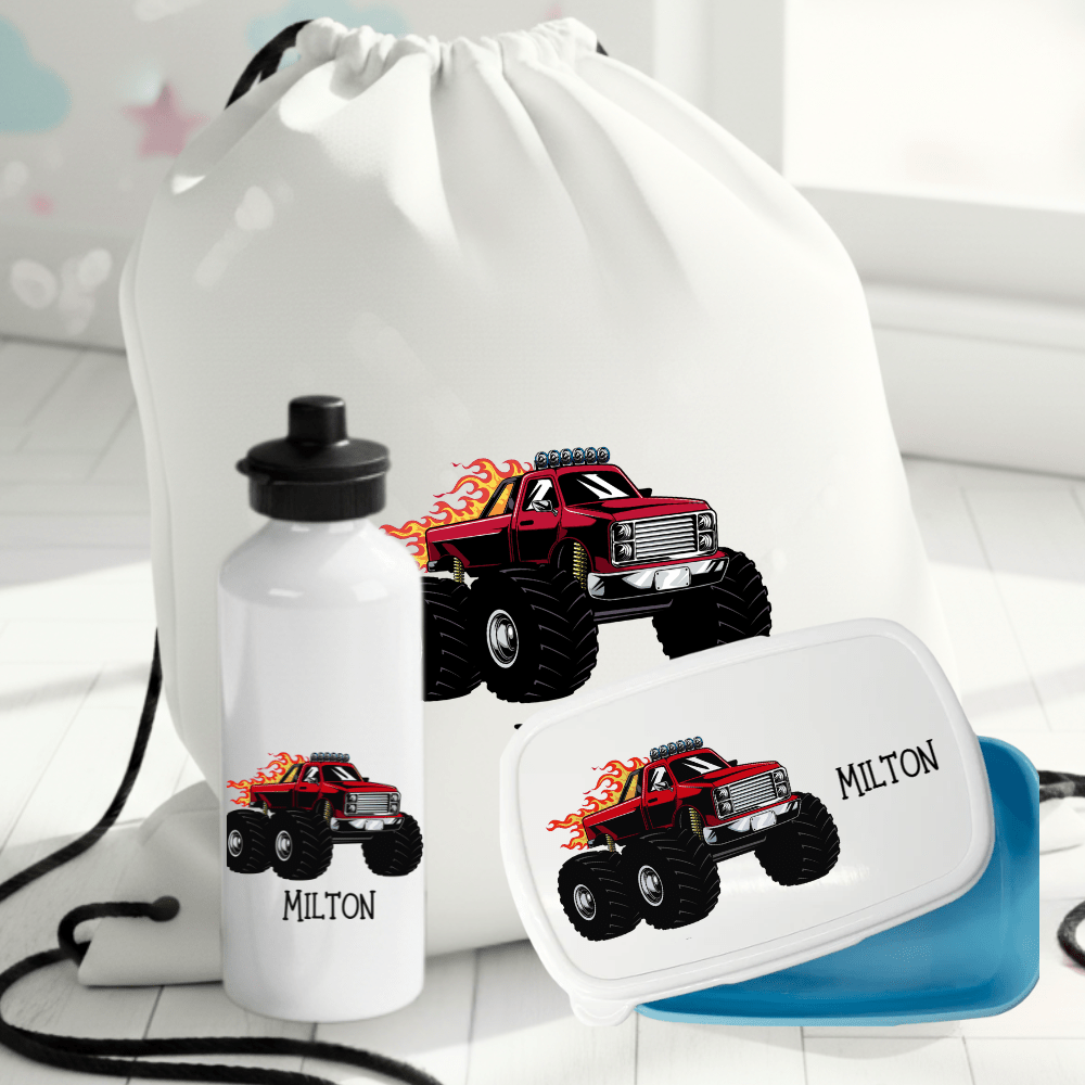 Personligt presentset med Monstertruck mönster för barn
