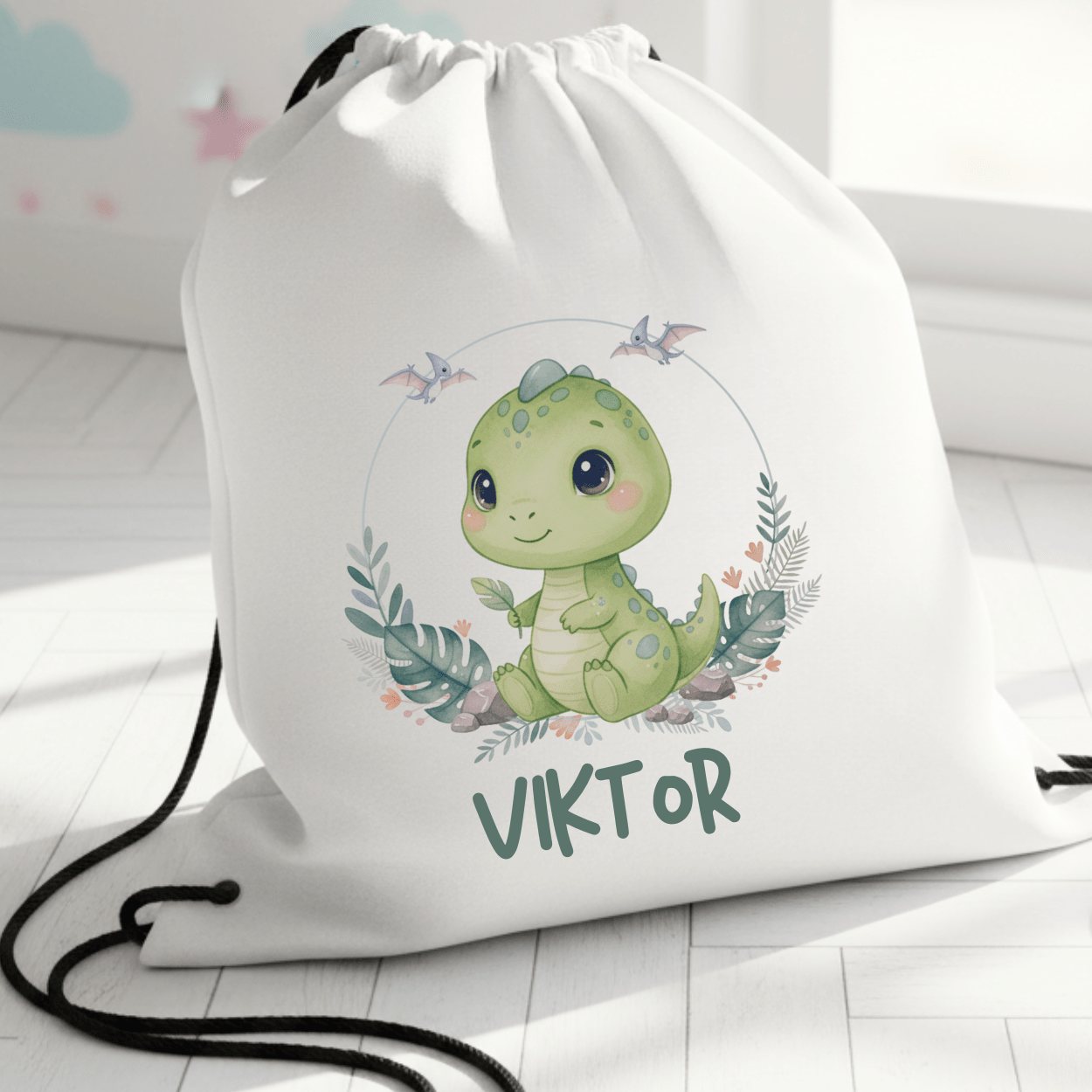 GymnastikpåsarPersonlig Gympapåse med Dinosaurie - Gymnastikpåse för Barn