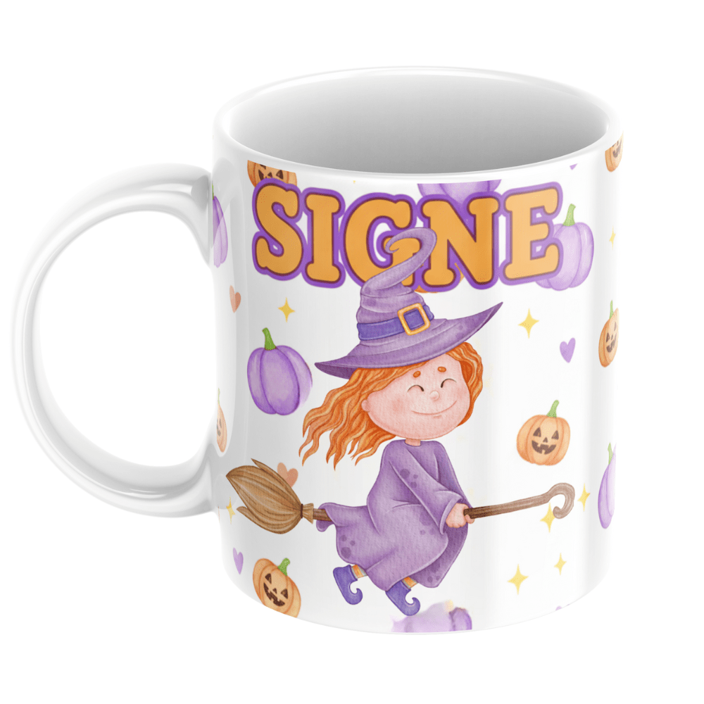 Rolig Halloweenmugg för barn - Häxa