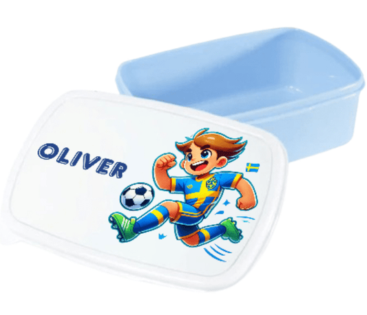 Personlig lunchlåda för barn - matlåda - lunchbox - Fotbollsspelare