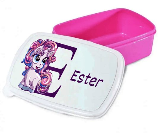 Personlig lunchlåda för barn - matlåda - lunchbox - Lila Enhörning