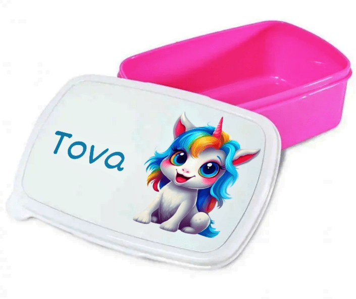 Personlig lunchlåda för barn - matlåda - lunchbox - Söt Enhörning