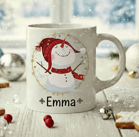 Personlig Julmugg - Snögubbe