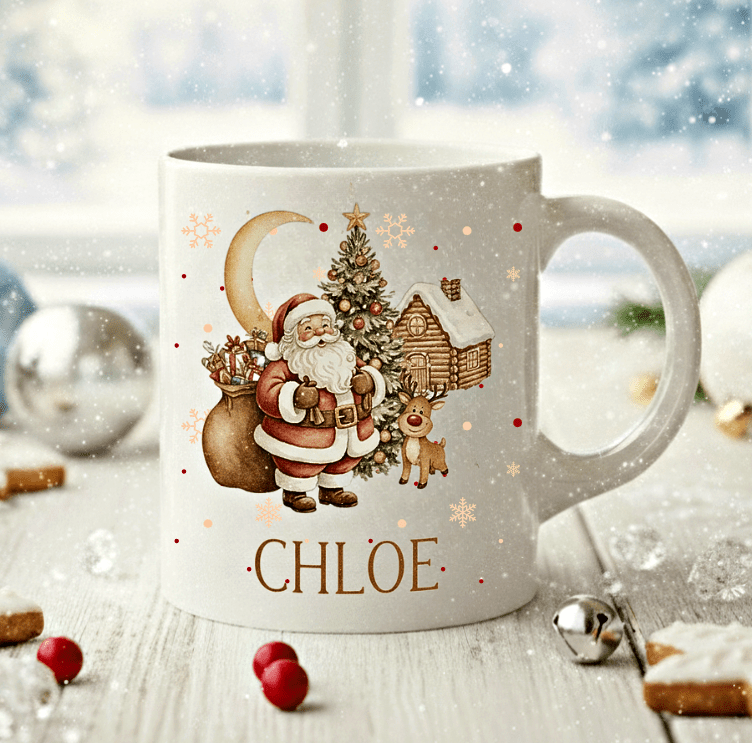 Personlig Julmugg - Tomte med Rudolf