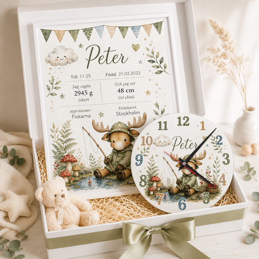 Stumme Wanduhr für Kinder mit Wildtiermotiven