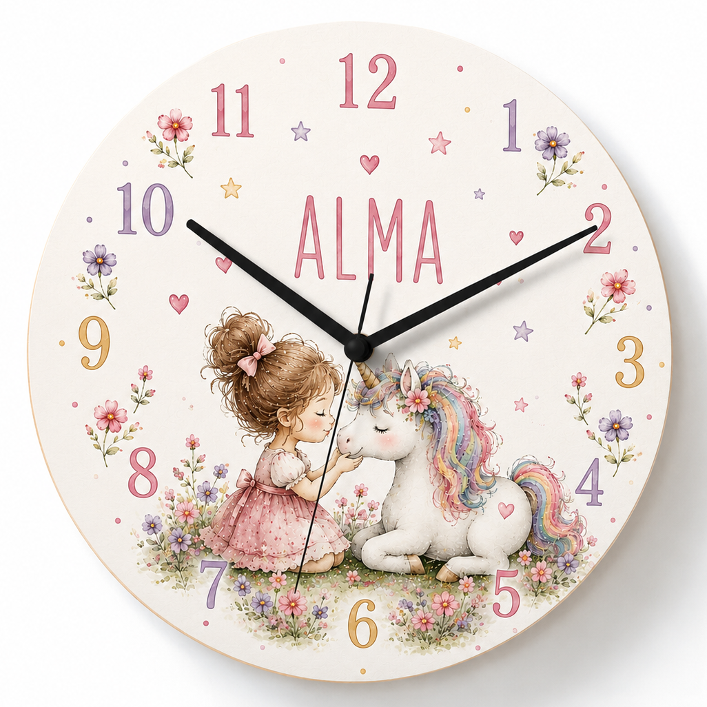 Kinderwanduhr - Einhorn