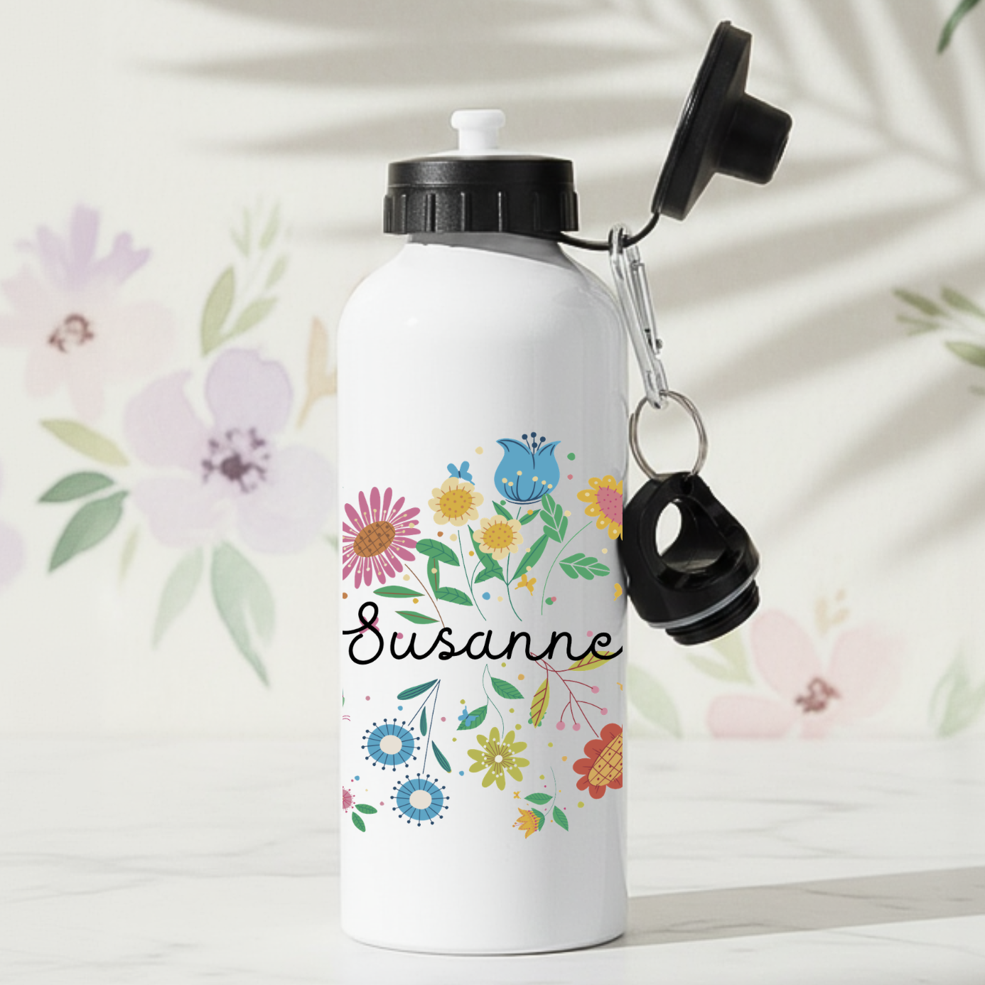 Färgglada ängsblommor - Personlig vattenflaska
