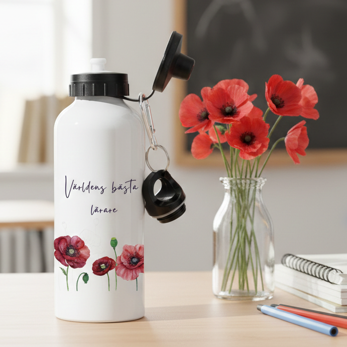 Världens bästa lärare - Personlig vattenflaska med namn