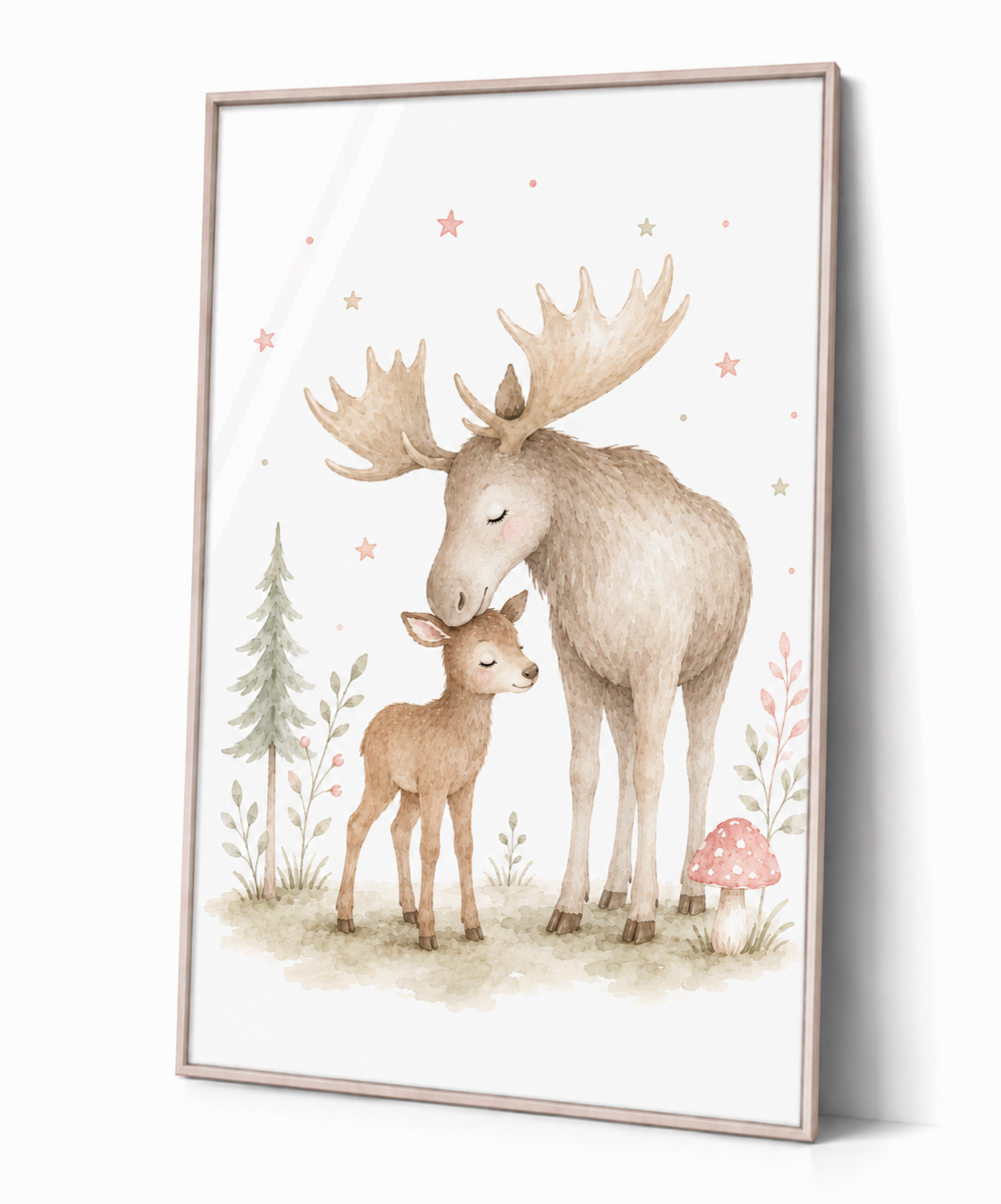 Älg barnposter – akvarell barntavla till barnrummet – DalaStil