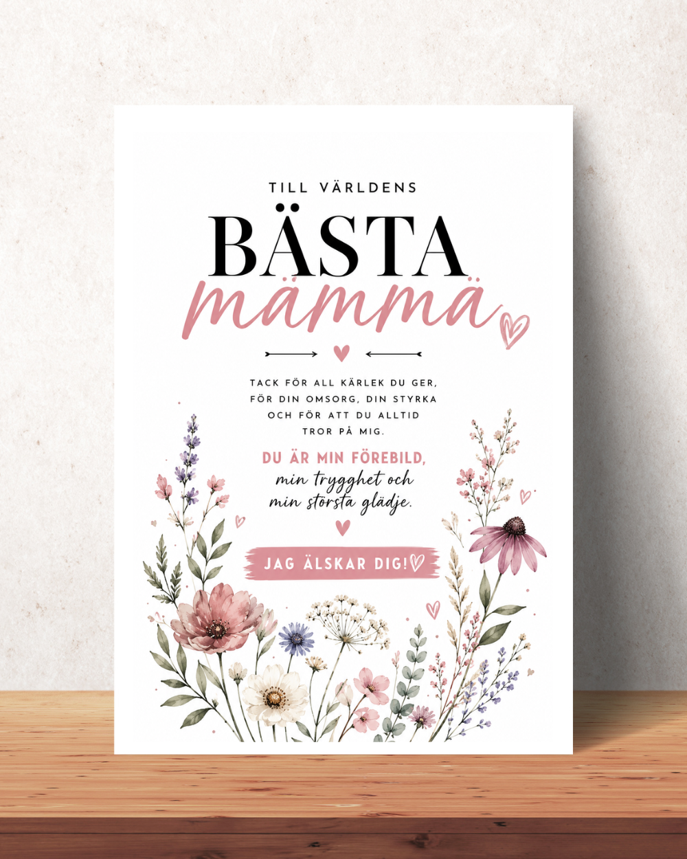 Personalisiertes Muttertagsposter – Natur Dala-Pferd