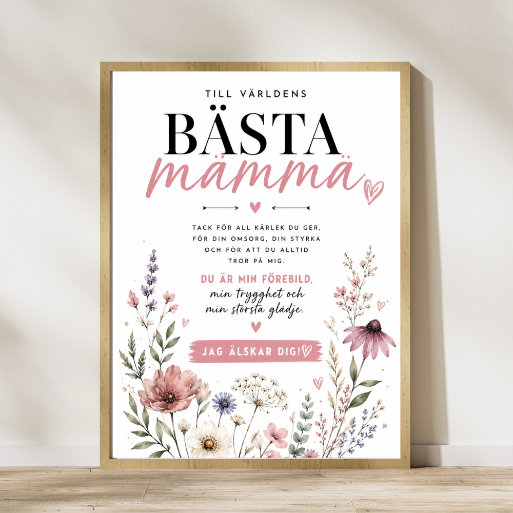Personalisiertes Muttertagsposter – Natur Dala-Pferd