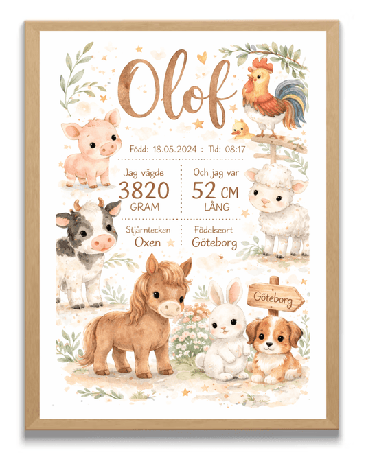 VäggdekorationPersonlig Födelsetavla - Bondgård